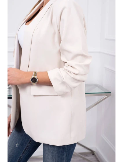 Sako s klopami elegantní světle béžové Sako s klopami elegantní světle béžové
