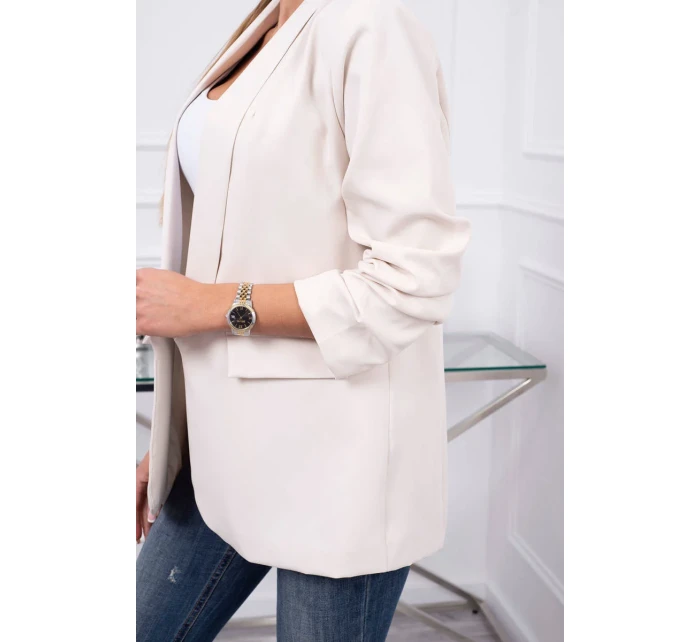 Sako s klopami elegantní světle béžové Sako s klopami elegantní světle béžové