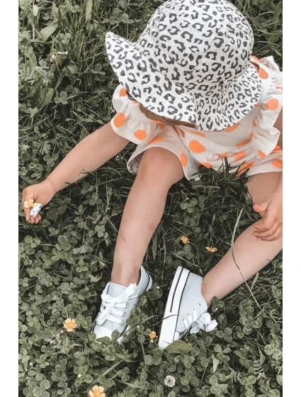 Dětské Brokátové Tenisky Stříbrné Bling-Bling Dětské Brokátové Tenisky Stříbrné Bling-Bling