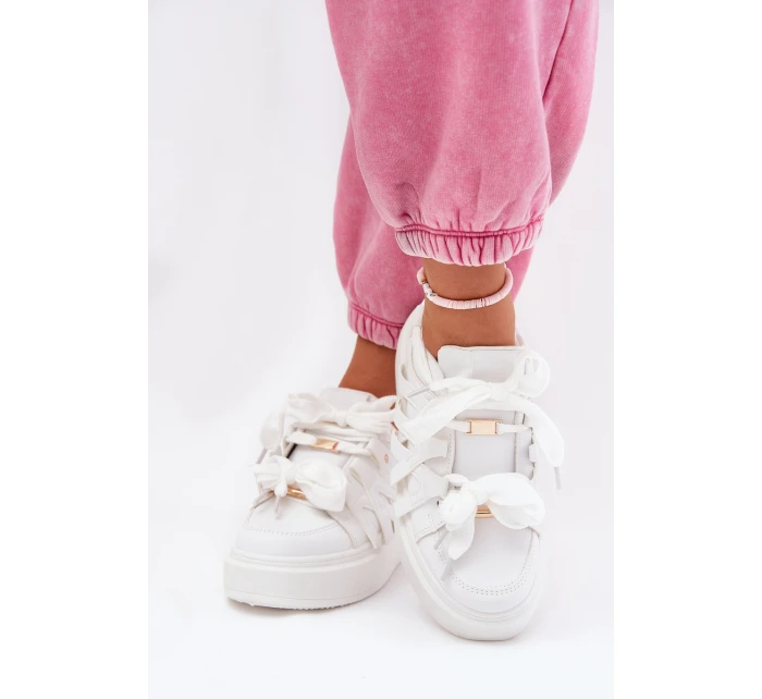 Eko Kožené Tenisky Na Platformě Bílé Penolle Eko Kožené Tenisky Na Platformě Bílé Penolle