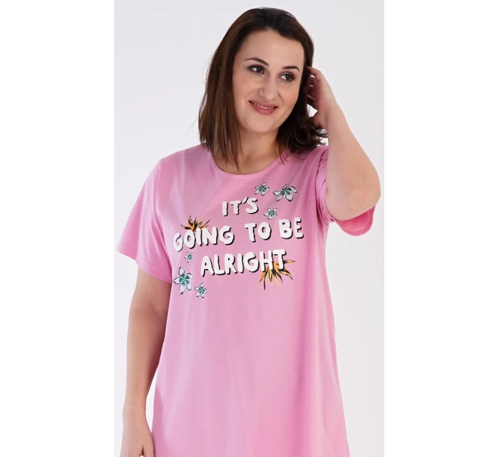 Dámská noční košile s krátkým rukávem model 20262796 - Vienetta Dámská noční košile s krátkým rukávem model 20262796 - Vienetta