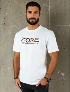 Pánské bílé tričko s potiskem FashionStreet RX5418