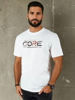 Pánské bílé tričko s potiskem FashionStreet RX5418