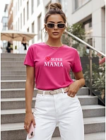Dámské tričko s potiskem Super Mom Pink FashionStreet NX5025RY