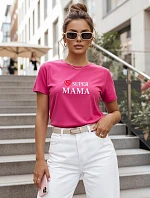 Dámské tričko s potiskem Super Mom Pink FashionStreet NX5025RY