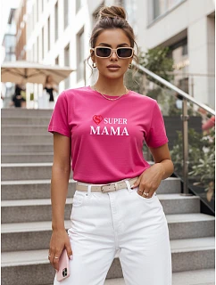 Dámské tričko s potiskem Super Mom Pink FashionStreet NX5025RY