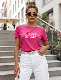 Dámské tričko s potiskem Super Mom Pink FashionStreet NX5025RY