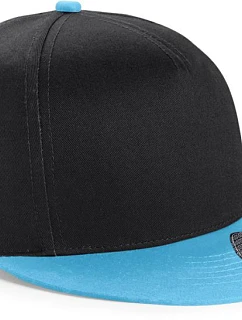 Beechfield B 615 Dětská 5 panelová kšiltovka "Snapback" 53.0615 black/surf blue