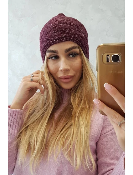 Fleecová čepice  tmavě fialová model 18751451 - K-Fashion