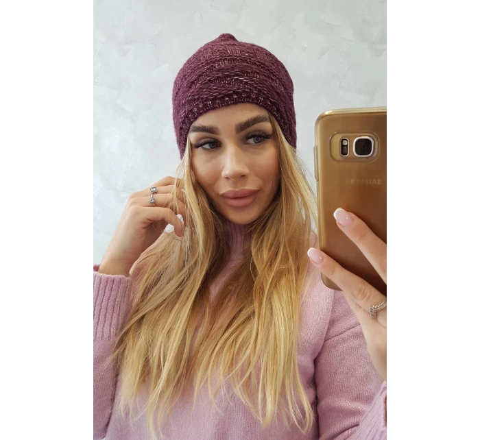 Fleecová čepice Edyta K298 tmavě fialová