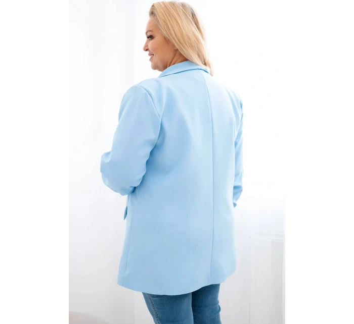 Dámská elegantní plus size sako modrá