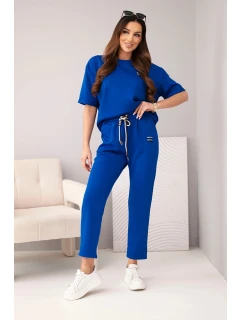 Dámská viskózová souprava s krátkým rukávem a kalhotami s nohavicí model 22010160 - K-Fashion