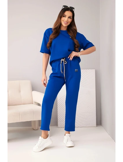 Dámská viskózová souprava s krátkým rukávem a kalhotami s nohavicí model 22010160 - K-Fashion