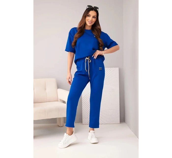 Dámská viskózová souprava s krátkým rukávem a kalhotami s nohavicí model 22010160 - K-Fashion