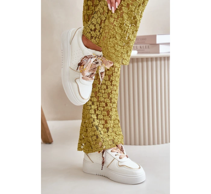 Dámské Tenisky Na Platformě S Dekorativním Šněrováním Bílé Mistra Dámské Tenisky Na Platformě S Dekorativním Šněrováním Bílé Mistra