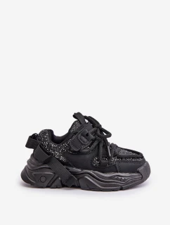 Dětské tenisky zdobené flitry černé Liatoma