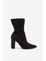 Dámské kotníkové boty na podpatku s proševy černé Rosivelle Dámské kotníkové boty na podpatku s proševy černé Rosivelle