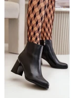 Hladké Dámské Kotníkové Boty Na Podpatku Z Eko Semiše Zateplené Černé Milisea Hladké Dámské Kotníkové Boty Na Podpatku Z Eko Semiše Zateplené Černé Milisea