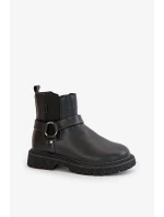 Kotníkové boty Zateplené Na Zip Big Star Černé Kotníkové boty Zateplené Na Zip Big Star Černé
