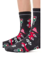 Chlapecké vzorované ponožky 014 GRAPHITE MELANGE 29-31