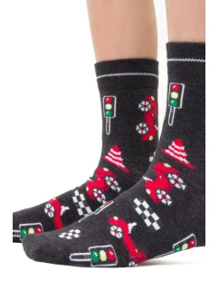 Chlapecké vzorované ponožky 014 GRAPHITE MELANGE 29-31