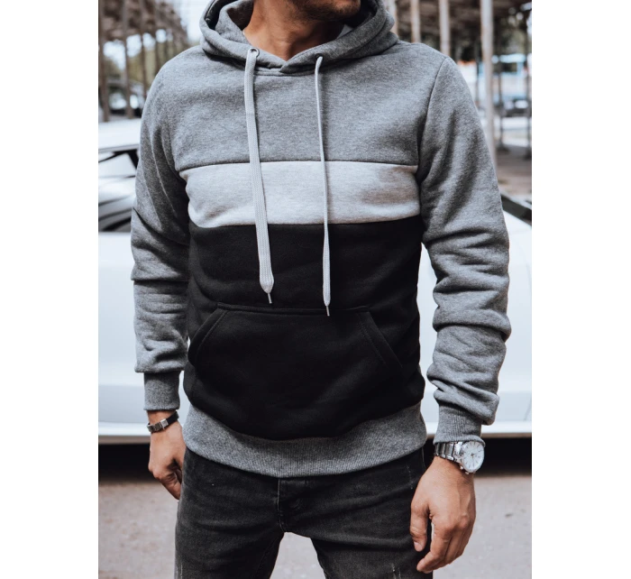 Pánská mikina s kapucí tmavě šedá model 21979596 - Dstreet Pánská mikina s kapucí tmavě šedá model 21979596 - Dstreet