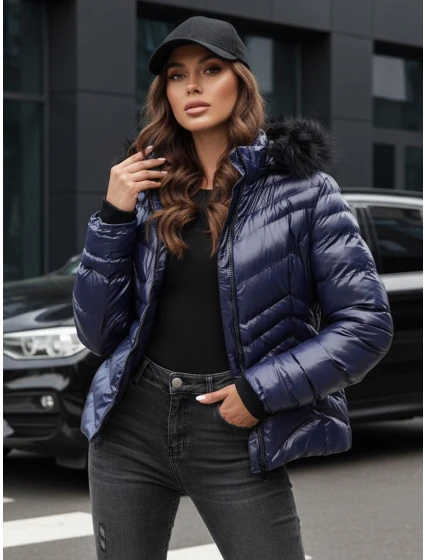 Dámská zimní bunda s kapucí CRUNKIES navy blue FashionStreet TY4491