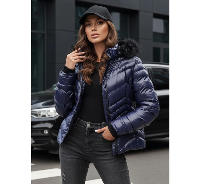 Dámská zimní bunda s kapucí CRUNKIES navy blue FashionStreet TY4491