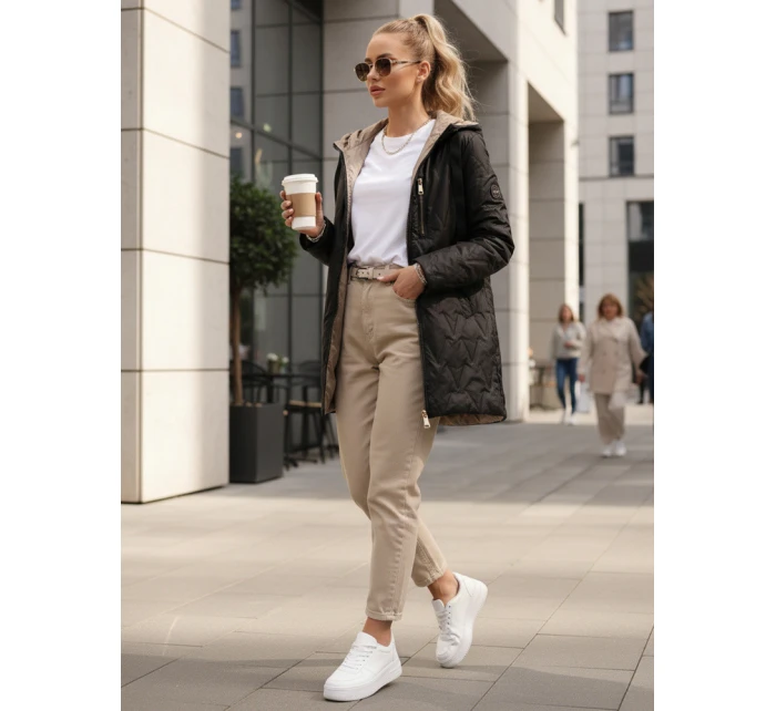 Dámská prošívaná přechodná bunda černá FashionStreet TY5562 Dámská prošívaná přechodná bunda černá FashionStreet TY5562