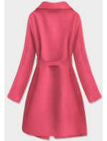 Minimalistický dámský kabát v korálové barvě (747ART)
