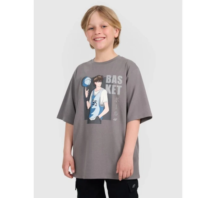 Chlapecké tričko oversize s potiskem 4F 4FJRAW25TTSHM3062-24S Chlapecké tričko oversize s potiskem 4F 4FJRAW25TTSHM3062-24S