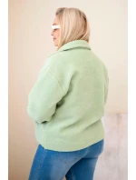 Dámská bunda Plus Size s  a kapsami mátová model 21908695 - K-Fashion