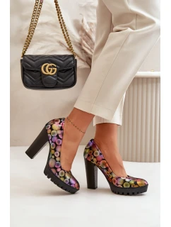 Kožené Lodičky Na Podpatku model 21670476 Multikolor - Maciejka