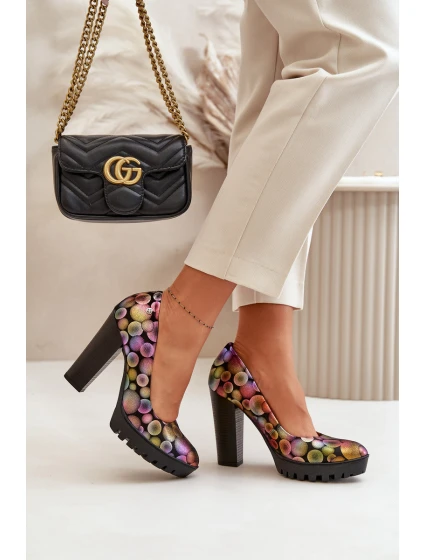 Kožené Lodičky Na Podpatku model 21670476 Multikolor - Maciejka