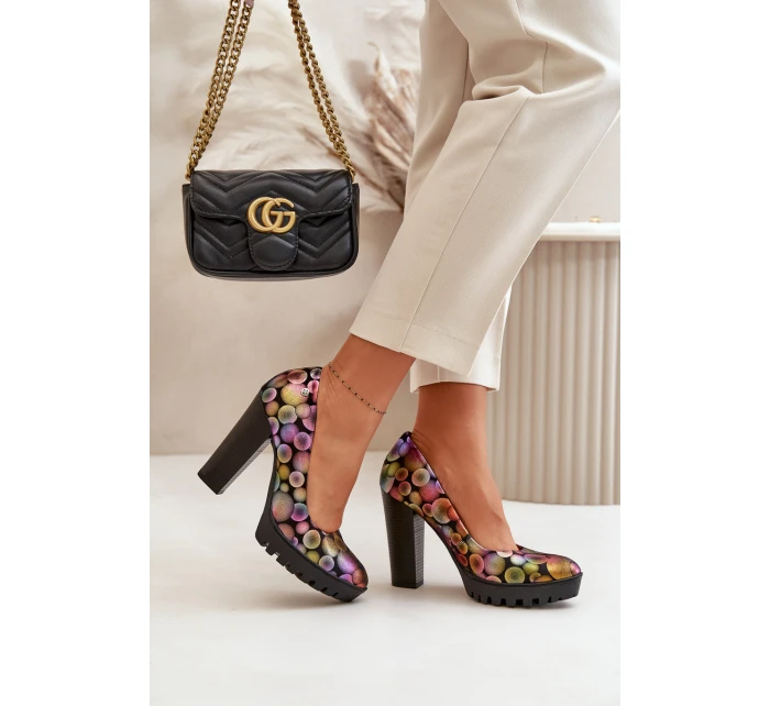 Kožené Lodičky Na Podpatku model 21670476 Multikolor - Maciejka