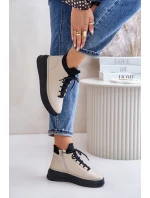 Lehká Kožená Sportovní Obuv Na Platformě Béžová model 21673227 - Artiker Lehká Kožená Sportovní Obuv Na Platformě Béžová model 21673227 - Artiker