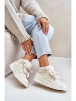 Zateplené dámské tenisky Big Star OO274A531 Krémové Zateplené dámské tenisky Big Star OO274A531 Krémové