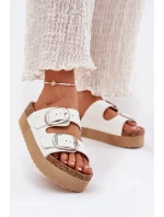 Dámské Pantofle Na Platformě S Přezkami model 21694057 Bílé - Lee Cooper