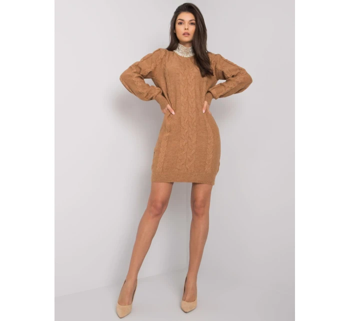 Šaty LC SK model 20595546 velbloudí - FPrice Šaty LC SK model 20595546 velbloudí - FPrice