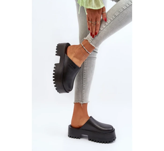 Dámské pantofle s masivní podrážkou Big Star Černá Dámské pantofle s masivní podrážkou Big Star Černá