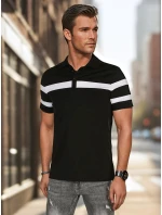 Pánská polokošile s pruhy černá FashionStreet PX0631 Pánská polokošile s pruhy černá FashionStreet PX0631