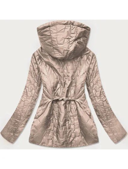 Béžová prošívaná dámská bunda model 17099129 - S'WEST Béžová prošívaná dámská bunda model 17099129 - S'WEST