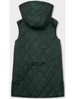 Prošívaná dámská vesta v army barvě s ozdobnou páskou (16M9118-136) Prošívaná dámská vesta v army barvě s ozdobnou páskou (16M9118-136)