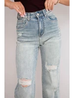 Dámské kalhoty se širokou nohavicí a model 22010252 džínové - K-Fashion