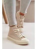 Dámské Tenisky Z Eko Kůže Béžové Big Star OO274934 Dámské Tenisky Z Eko Kůže Béžové Big Star OO274934