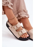 Dámské sandály s přezkami světle béžové Seladith