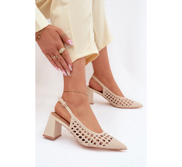 Dámské kožené sandály na podpatku Kedira