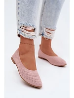 Síťované Textilní Baleríny Dámské Růžové model 22102858 - Boto Síťované Textilní Baleríny Dámské Růžové model 22102858 - Boto