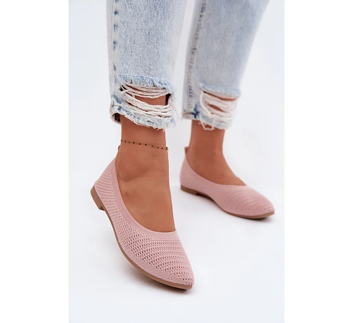 Síťované Textilní Baleríny Dámské Růžové model 22102858 - Boto Síťované Textilní Baleríny Dámské Růžové model 22102858 - Boto