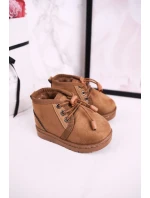 Dívčí šněrovací Sněhové Boty S Kožešinou Hnědé Hunter Dívčí šněrovací Sněhové Boty S Kožešinou Hnědé Hunter